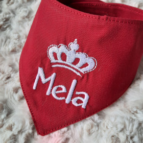 bordowa apaszka dla psa z imieniem mela